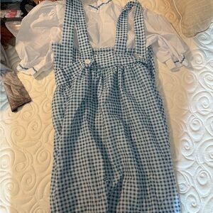 Blue and White Gingham Dress with Straps